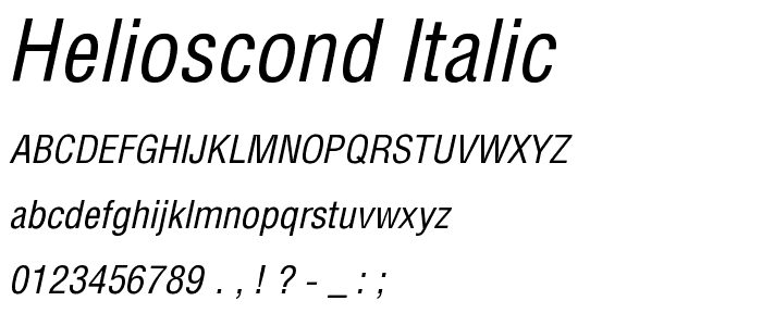 HeliosCond Italic font